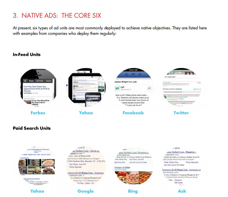 The Native Advertising Playbookのネイティブアドの分類